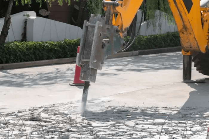 hydraulic breakers in road repair